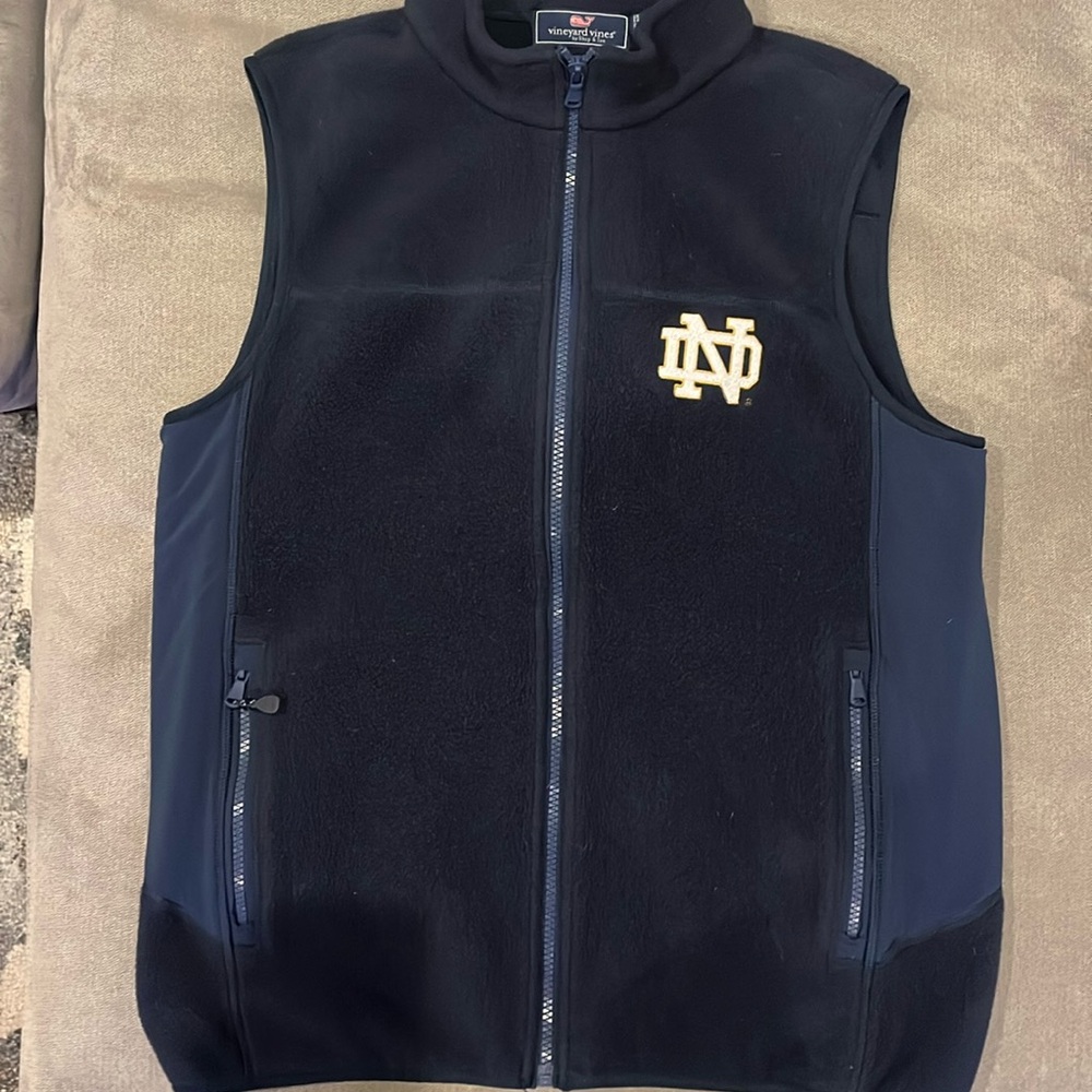 Navy Notre Dame Vineyard Fleece Vest